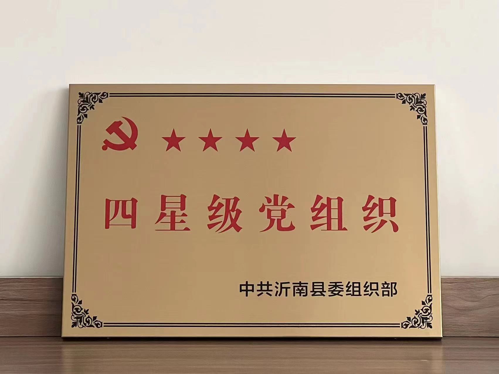 山东中盾党支部荣获2021年度“四星级党组织”荣誉称号